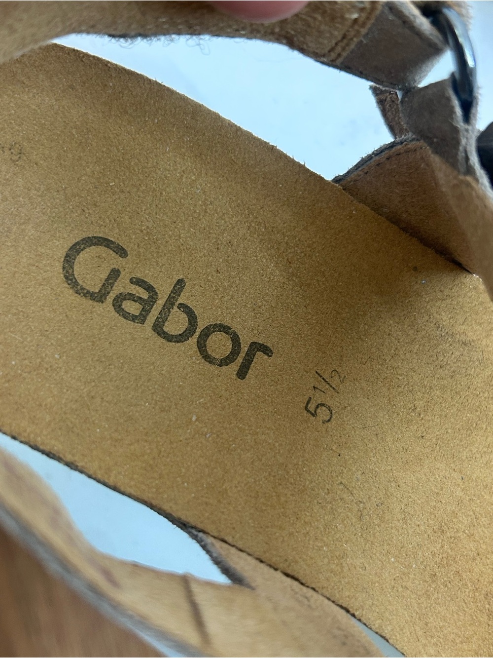 Gabor Torba Comfort Cork Wedge Sandal Buckle Straps Size UK 5.5 US 8 Taupe - Picture 11 of 12